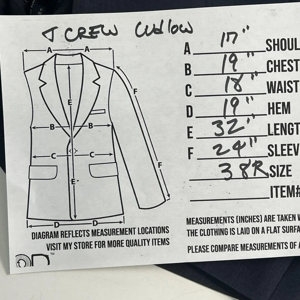 J.Crew Ludlow Blazer Mens 38R Slim Blue Italian Wool Tollegno 1900 Jacket
